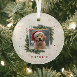 Christmas Pet Photo – Personalized Keepsake Ornament Aus Glas