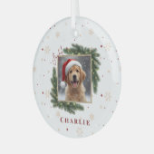 Christmas Pet Photo – Personalized Keepsake Ornament Aus Glas (Vorderseite links)