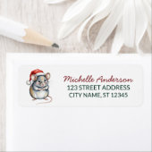 Christmas Pet Rat with Santa Hat Return Address (Insitu)