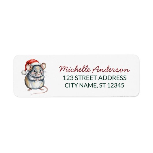Christmas Pet Rat with Santa Hat Return Address (Vorne)