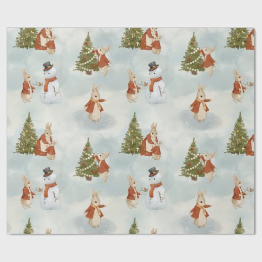 Christmas Peter Rabbit Vintag Geschenkpapier (Flach)