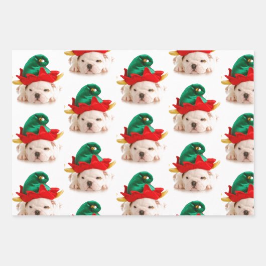 CHRISTMAS PETS Wrapping Paper Flat Sheet Set 3 Geschenkpapier Set (Vorderseite 3)
