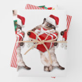 CHRISTMAS PETS Wrapping Paper Flat Sheet Set 3 Geschenkpapier Set (Beispiel)