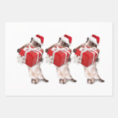 CHRISTMAS PETS Wrapping Paper Flat Sheet Set 3 Geschenkpapier Set (Vorderseite)