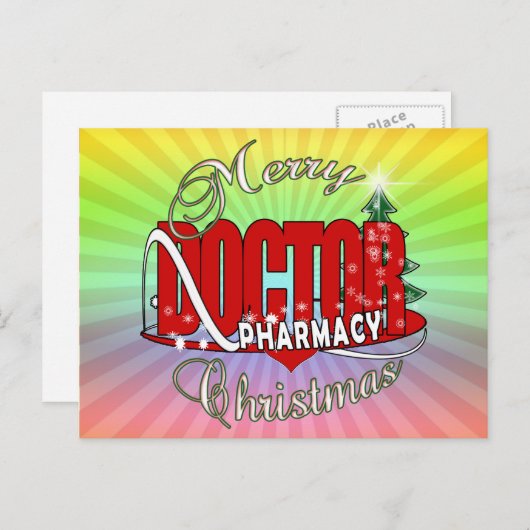 CHRISTMAS PHARMAKTOR FEIERTAGSPOSTKARTE (Vorne/Hinten)