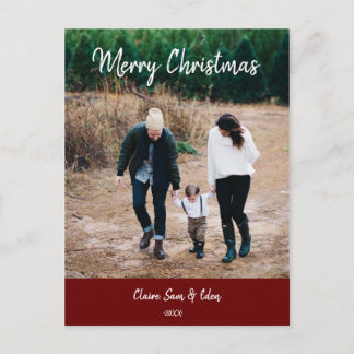 Christmas Photo Card - Simple Calligraphy Picture Postkarte