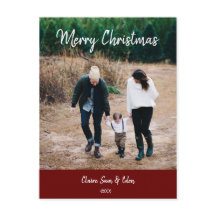 Christmas Photo Card - Simple Calligraphy Picture