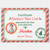 Christmas Photo Certificate Santa Nice List  Magnet (Vorderseite)
