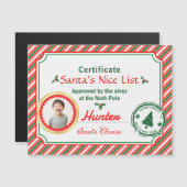 Christmas Photo Certificate Santa Nice List Magnet (Vorne/Hinten)