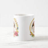 Christmas Photo - Gold Glitter Wreath Family Kaffeetasse (Mittel)