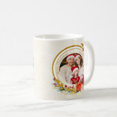 Christmas Photo - Gold Glitter Wreath Family Kaffeetasse (VorderseiteRechts)