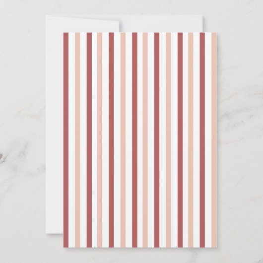 Christmas Photo Invitation • Red Striped Holiday Einladung (Rückseite)