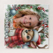 Christmas Photo Reindeer Winter Wonderland Puzzle (Horizontal)
