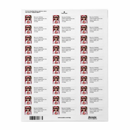 Christmas Photo Return Address Label (Vorne)