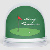 Christmas photo snow globe with golf putt design schneekugeln (Vorderseite)