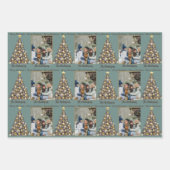 Christmas Photo Wrapping -Elegant Blue Geschenkpapier Set (Vorderseite 2)