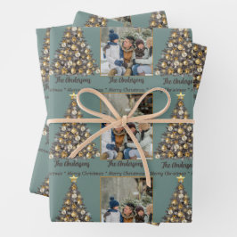 Christmas Photo Wrapping -Elegant Blue Geschenkpapier Set