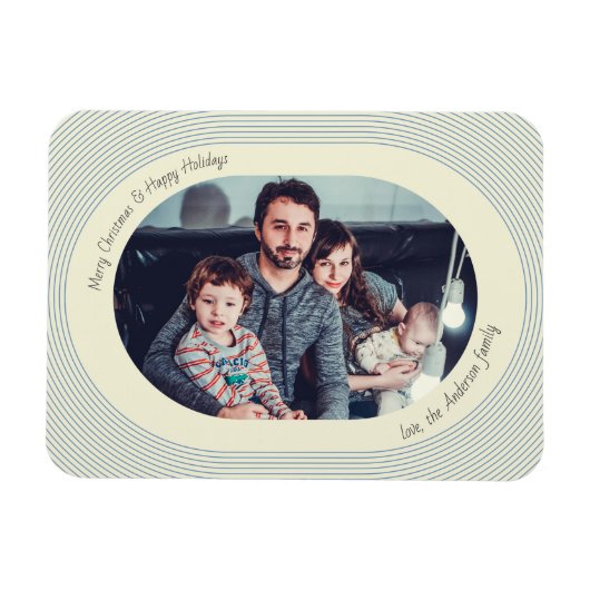 Christmas Photocard Playful Design Oval Photo Magnet (Horizontal)