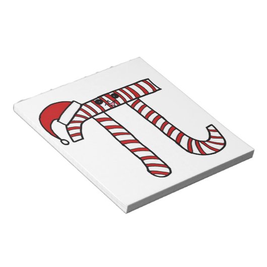 Christmas Pi Cartoon Math Geek Notizblock (angewinkelt)
