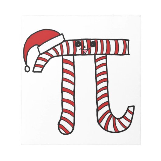 Christmas Pi Cartoon Math Geek Notizblock (Vorderseite)