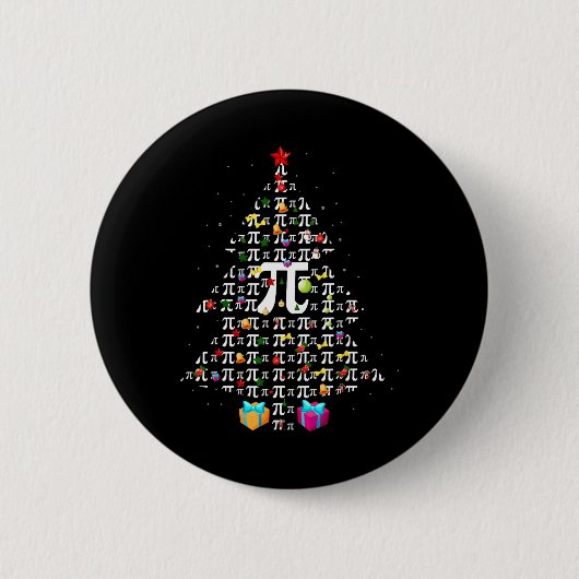 Christmas Pi Funny Mathematics Pi Day Christmas Tr Button (Vorderseite)