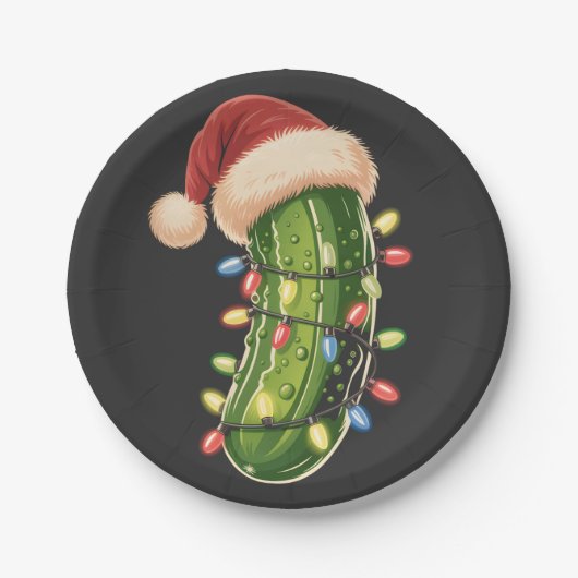 Christmas Pickle Pickle In Xmas Light Pickle Pappteller (Vorderseite)