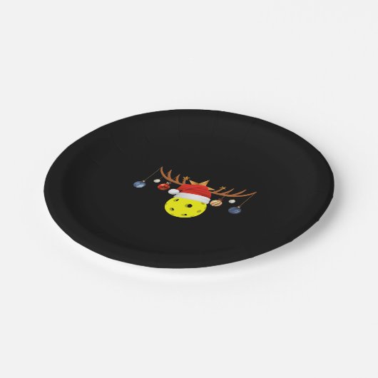 Christmas Pickleball 0 Pappteller (Schrägansicht)