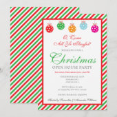 Christmas Pickleball Club Open House Party Einladung (Vorne/Hinten)