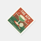 Christmas Pickleball Cocktail Napkin "The ATP"  Serviette (Ecke)