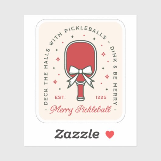 Christmas pickleball funny quotes party aesthetic aufkleber (Blatt)