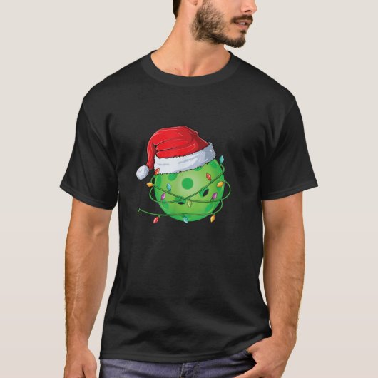 Christmas Pickleball in Santa Hat wrapped in Holid T-Shirt (Vorderseite)