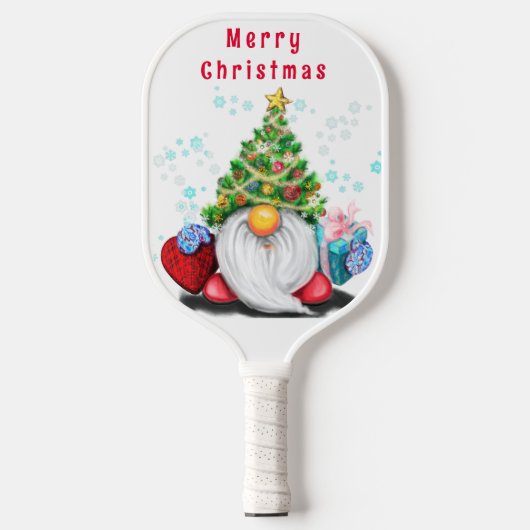 Christmas Pickleball Paddle Gnome with Heart Gift (Vorderseite)