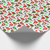 Christmas Pickleball Paddles Festive Green and Red Geschenkpapier (Ecke)