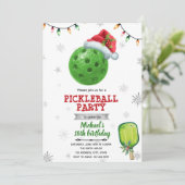 Christmas pickleball party invite einladung (Stehend Vorderseite)