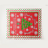 Christmas Pickleball Party Personalize Photo Wall Wandteppich (Vorderseite (Horizontal))