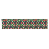 Christmas Pickleball Red Green Paddles Balls Black Kurzer Tischläufer (Horizontal)