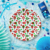 Christmas Pickleball Red Green Paddles Balls X-Mas Pappteller (Party)
