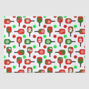 Christmas Pickleball Red Green Paddles Balls X-Mas Seidenpapier