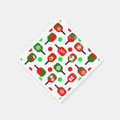 Christmas Pickleball Red Green Paddles Balls X-Mas Serviette (Ecke)