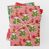 Christmas Pickleball | Retro Festive Gnomes Geschenkpapier Set (Beispiel)