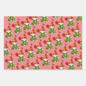 Christmas Pickleball | Retro Festive Gnomes Geschenkpapier Set (Vorderseite)