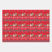 Christmas Pickleball | Retro Hot Coco Ugly Sweater Geschenkpapier Set (Vorderseite 3)