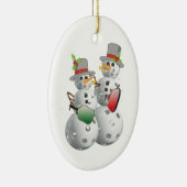 Christmas Pickleball Snowmen Keramik Ornament (Rechts)