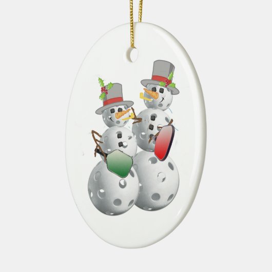 Christmas Pickleball Snowmen Keramik Ornament (Links)