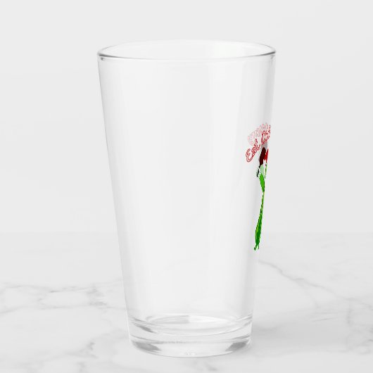 Christmas Pickleball Weihnachtsmannmütze Pickle Glas (Rechts)