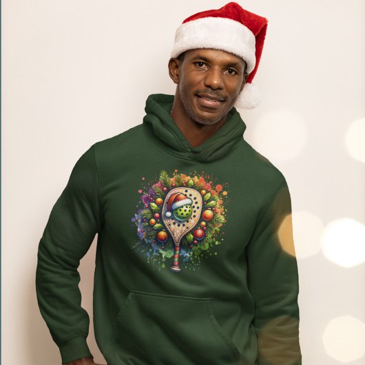 Christmas Pickleball Weihnachtsmannmütze Pine Holl Hoodie