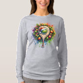 Christmas Pickleball Weihnachtsmannmütze Pine Holl T-Shirt (Vorderseite)