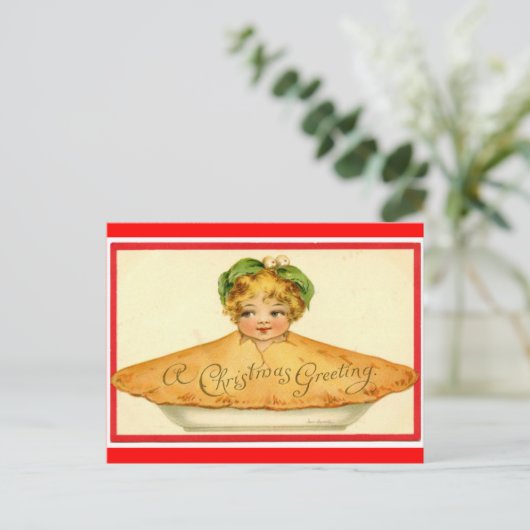 Christmas Pie Child Feiertagspostkarte (Stehend Vorderseite)