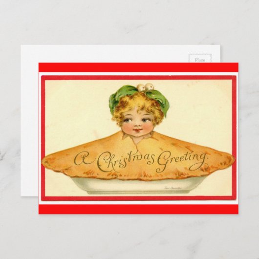 Christmas Pie Child Feiertagspostkarte (Vorne/Hinten)