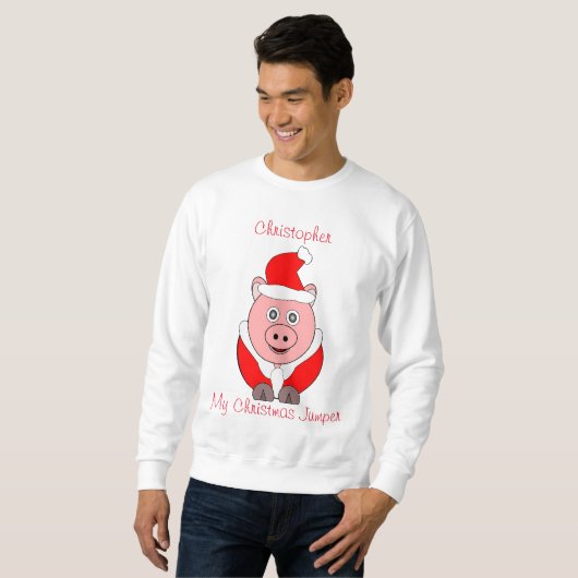 Christmas Pig Design Sweatshirt (Vorne ganz)
